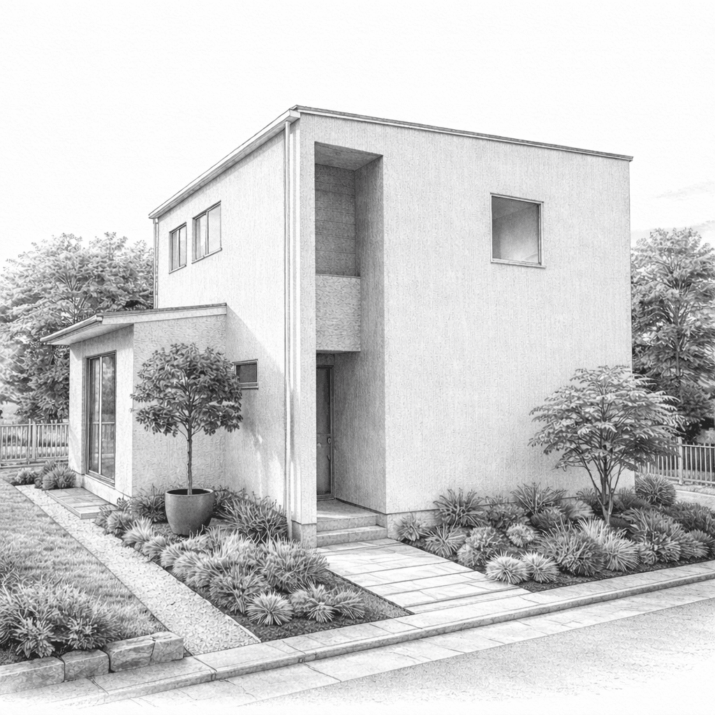 株式会社NAWAが手がけた住宅のスケッチ