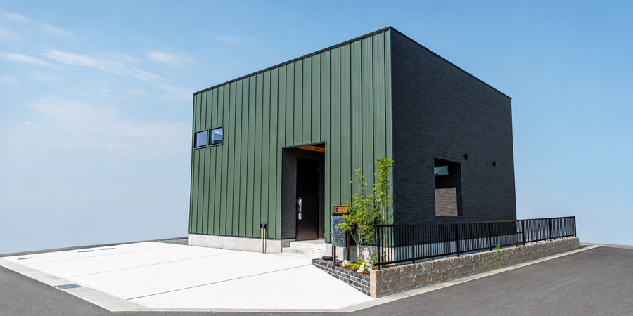 岐阜の注文住宅 グリーンキューブ外観施工事例